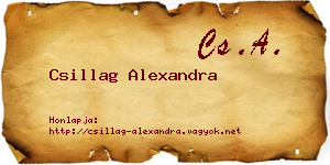 Csillag Alexandra névjegykártya