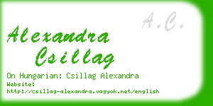 alexandra csillag business card